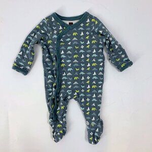 Tea Collection Infants Origami One Size Covered‎ Feet and Hands Pajamas Newborn